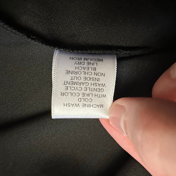 Vintage Zinc Y2K Black Pleated Cross Back Satin Look Halter Top Size Large - Picture 6 of 7